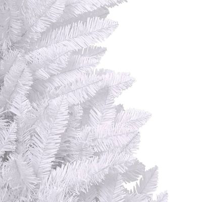 vidaXL Árbol de Navidad artificial con bisagras y soporte blanco 210cm