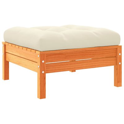 vidaXL Set de sofás jardín 9 pzas con cojines madera pino marrón cera