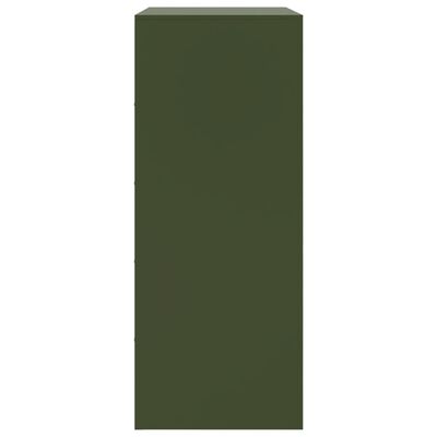 vidaXL Aparador de acero verde oliva 67x39x95 cm