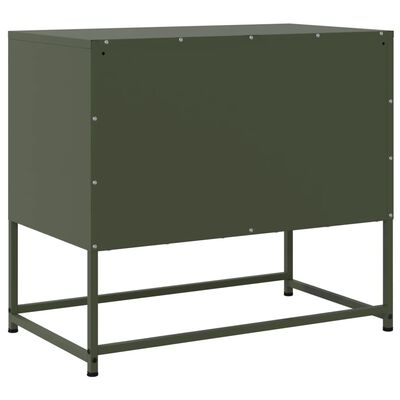 vidaXL Mueble para TV de acero verde oliva 68,5x39x60,5 cm