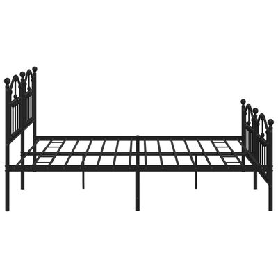 vidaXL Estructura de cama cabecero y estribo metal negro 200x200 cm