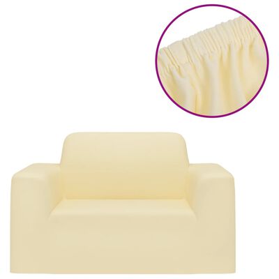 vidaXL Funda elástica para sillón poliéster jersey crema