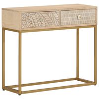 vidaXL Mesa consola madera maciza de mango y hierro 90x30x76 cm