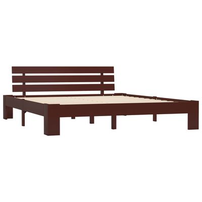 vidaXL Estructura cama sin colchón madera pino marrón oscuro 160x200cm