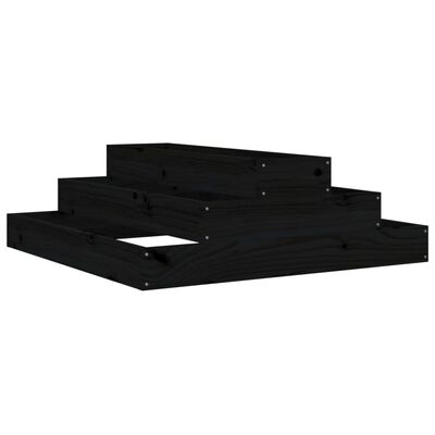 vidaXL Jardinera de madera maciza de pino negro 80x80x27 cm