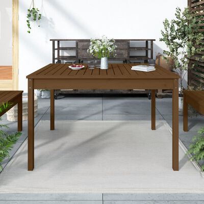 vidaXL Mesa de jardín madera maciza pino marrón miel 121x82,5x76 cm