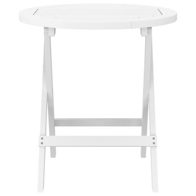 vidaXL Mesa de jardín plegable madera maciza de acacia blanco Ø 46 cm