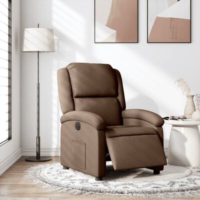 vidaXL Sillón reclinable eléctrico de tela marrón