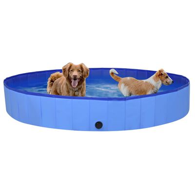 vidaXL Piscina para perros plegable PVC azul 200x30 cm