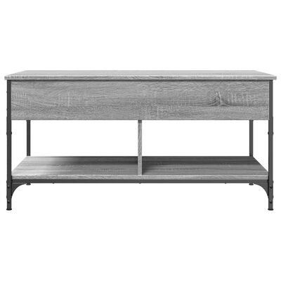 vidaXL Mesa de centro madera ingeniería metal gris Sonoma 100x50x50 cm