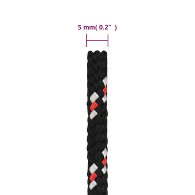 vidaXL Cuerda de trabajo polipropileno negro 5 mm 250 m