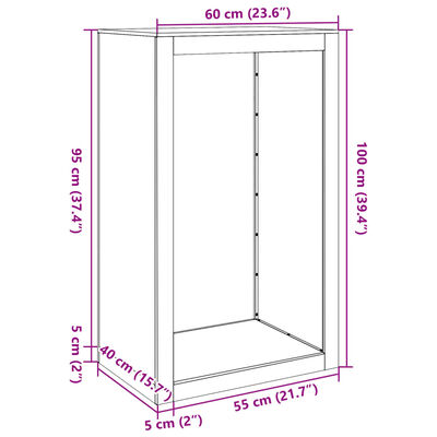 vidaXL Leñero de acero blanco 60x40x100 cm