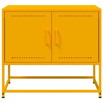 vidaXL Mueble para TV de acero amarillo mostaza 68,5x39x60,5 cm