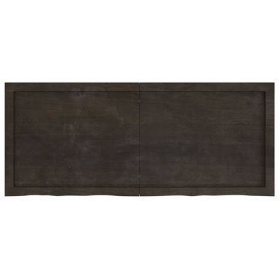 vidaXL Encimera de baño madera tratada marrón oscuro 120x50x(2-4) cm