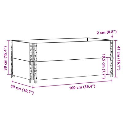 vidaXL Collares de palets 2 uds madera maciza de pino gris 100x50 cm