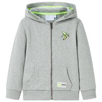 Sudadera infantil con capucha y cremallera caqui claro melange 92