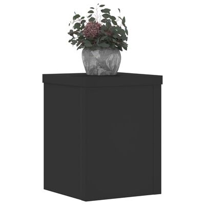 vidaXL Soportes de plantas 2 uds madera ingeniería negro 15x15x20 cm