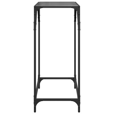 vidaXL Mesa consola con superficie de vidrio negro acero 60x35x81 cm