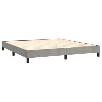 vidaXL Cama box spring con colchón terciopelo gris claro 160x200 cm