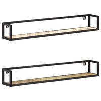 vidaXL Estantes de pared 2 unidades 120 cm madera maciza reciclada