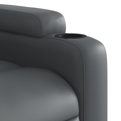 vidaXL Sillón reclinable elevable eléctrico de cuero sintético gris