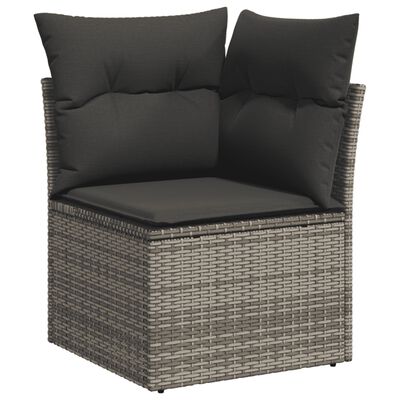 vidaXL Set de muebles de jardín 9 pzas y cojines ratán sintético gris