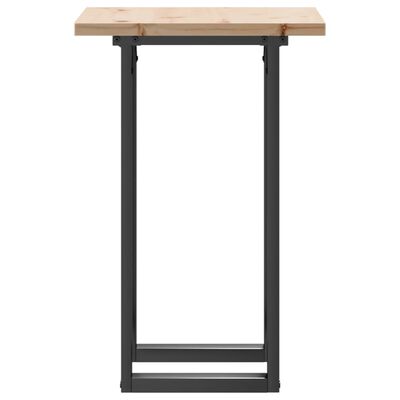 vidaXL Mesa comedor marco O madera maciza pino y hierro 50x50x75,5 cm