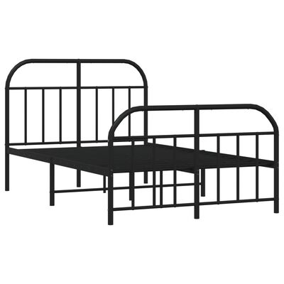 vidaXL Estructura de cama cabecero y estribo metal negro 120x200 cm