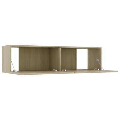 vidaXL Mueble para TV madera contrachapada color roble 120x30x30 cm