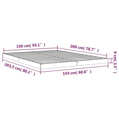 vidaXL Estructura de cama madera maciza de pino blanco 150x200 cm