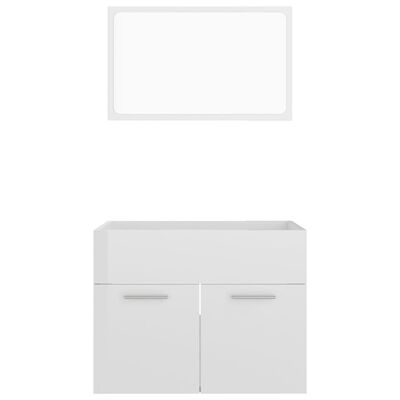 vidaXL Set muebles de baño 2 piezas madera contrachapada blanco brillo