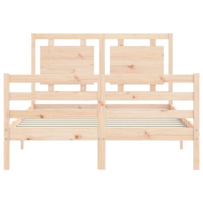 vidaXL Estructura de cama con cabecero madera maciza 140x200 cm