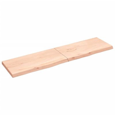 vidaXL Estante de pared madera maciza roble sin tratar 200x50x(2-6) cm