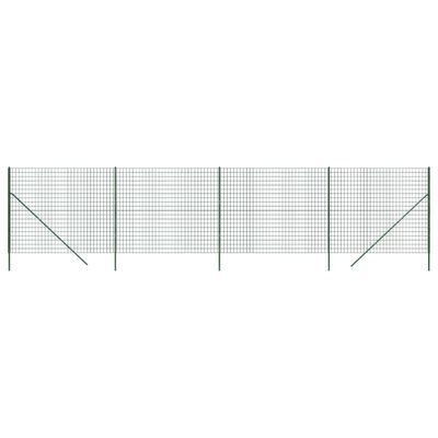 vidaXL Cerca de alambre de acero galvanizado verde 2x10 m