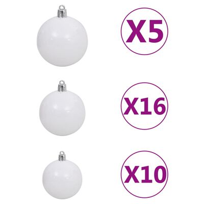 vidaXL Árbol de Navidad artificial con luces y bolas 910 ramas 210 cm