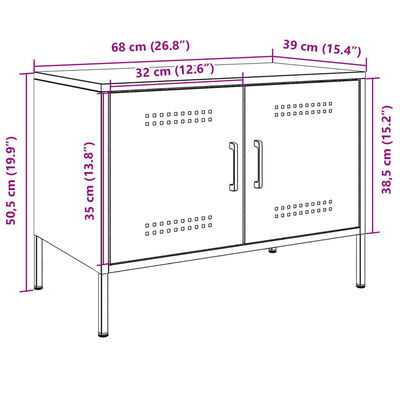 vidaXL Mueble de TV de acero verde oliva 68x39x50,5 cm