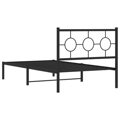 vidaXL Estructura cama sin colchón con cabecero metal negro 100x200 cm