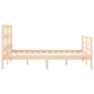 vidaXL Estructura de cama de matrimonio con cabecero madera maciza