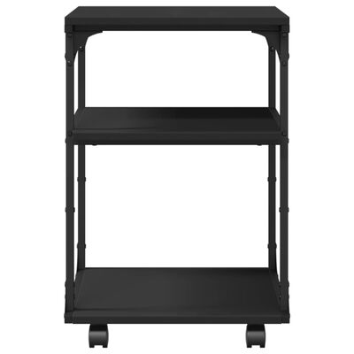 vidaXL Soporte de impresora 3 niveles madera negro 43x48x64 cm