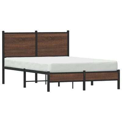 vidaXL Estructura de cama sin colchón metal marrón roble 120x190 cm