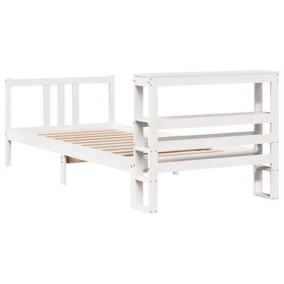 vidaXL Estructura de cama con cabecero madera de pino blanco 100x200cm