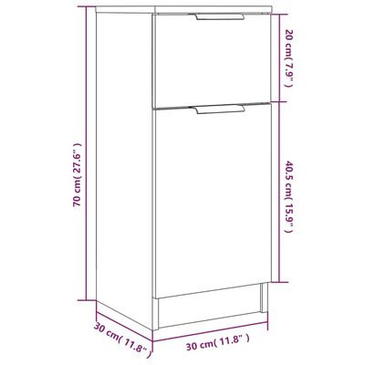 vidaXL Aparadores 2 uds madera contrachapada marrón roble 30x30x70 cm