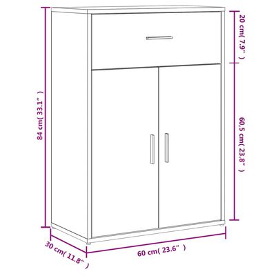 vidaXL Aparador madera de ingeniería negro 60x30x84 cm