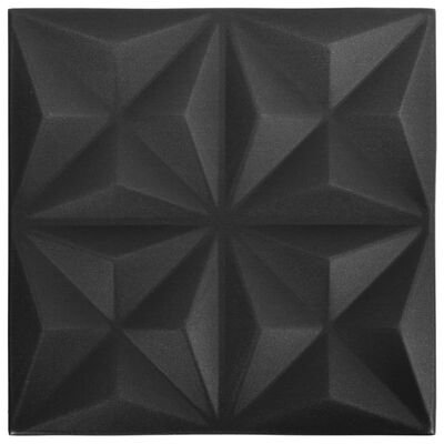 vidaXL Paneles de pared 3D 48 unidades negro origami 12 m² 50x50 cm