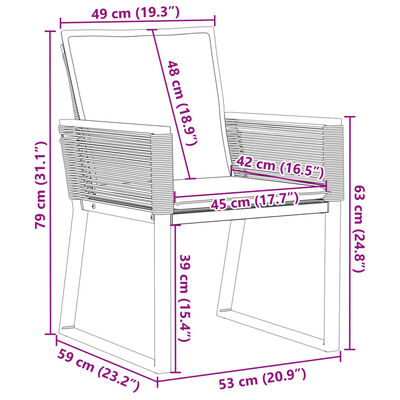 vidaXL Sillones de jardín con cojines 2 uds ratán sintético negro