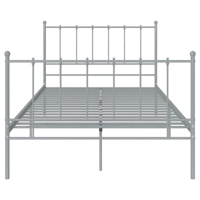 vidaXL Estructura de cama sin colchón metal gris 120x200 cm