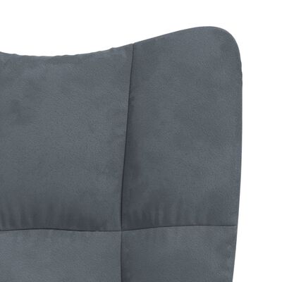 vidaXL Sillón de relax con taburete terciopelo gris oscuro