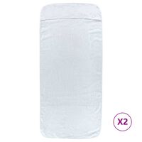 vidaXL Toallas de playa 2 uds tela blanco 400 g/m² 60x135 cm