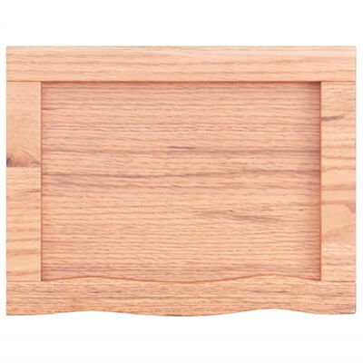 vidaXL Estante pared madera roble tratada marrón claro 120x30x(2-6) cm