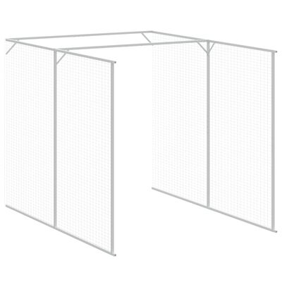 vidaXL Caseta perros corral acero galvanizado gris claro 165x455x181cm